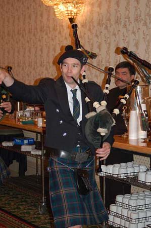 Shannon Rovers member plays the bagpipes (2)